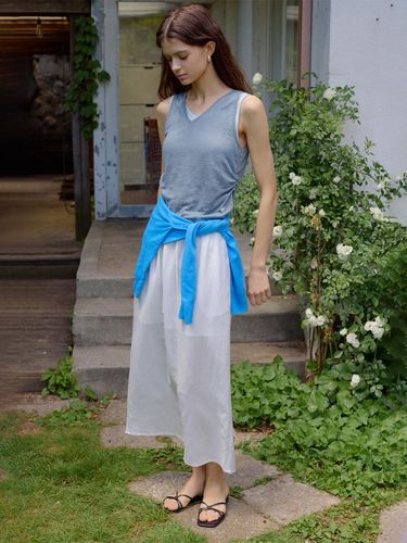 Clean Linen Banded Skirt - REBOLD - Modalova