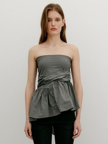 Knotted Balloon Tube Top - Gray - YUSE - Modalova