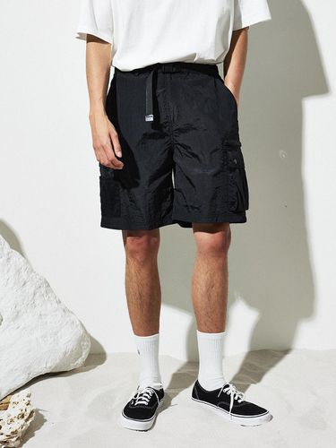 Mesh Cargo Beach Short Pants_Black - MAGOODGAN - Modalova