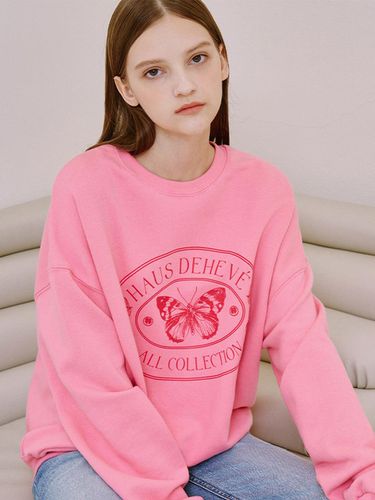 Butterfly Stamp Sweatshirt (Pink) - DEHEVE - Modalova