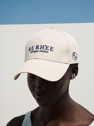 Logo Embroidered Cotton Ball Cap_Beige - RE RHEE - Modalova