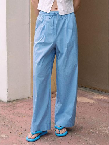 Tuck Banding Wide Pants_Sky Blue - kuho plus - Modalova