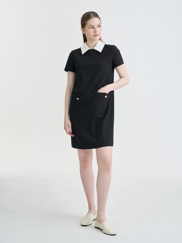 White Collar Black Mini Dress - LESAVOIR - Modalova