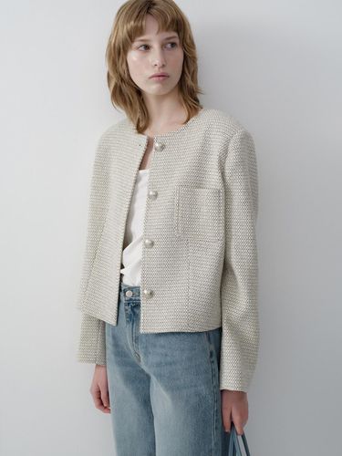 Round Button Tweed Jacket - URAGO - Modalova