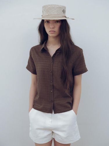 Sheer Check Half Shirt - URAGO - Modalova