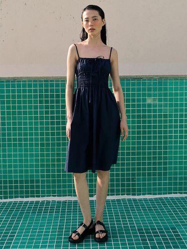 Shirring Mini Dress_Navy - kuho plus - Modalova