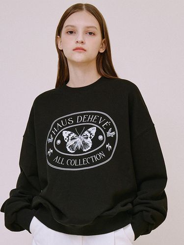 Butterfly Stamp Sweatshirt (Black) - DEHEVE - Modalova