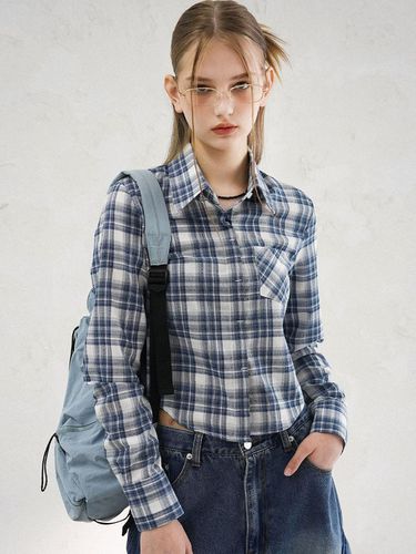 Slender Check Shirt_Blue - AVANDRESS - Modalova