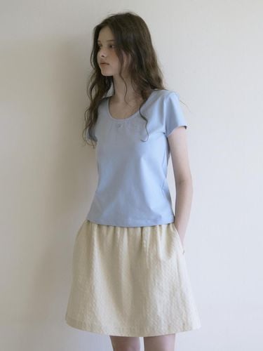 Linen Jacquard Skirt_Beige - Tillber - Modalova