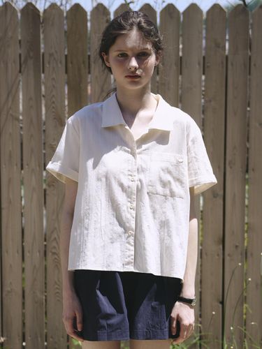 Roll Up Cotton Shirt_Beige - Tillber - Modalova