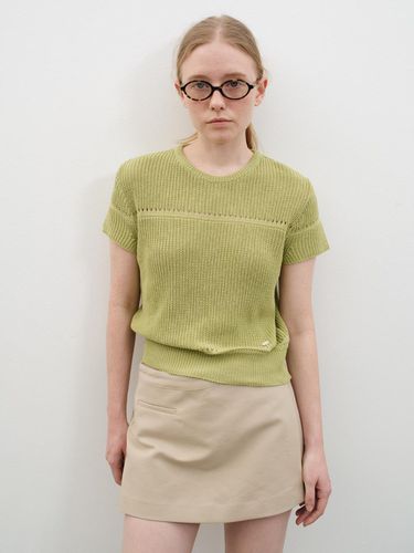 Punching Line Half Knit Top - URAGO - Modalova