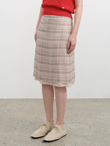 Check Layered Midi Skirt - URAGO - Modalova