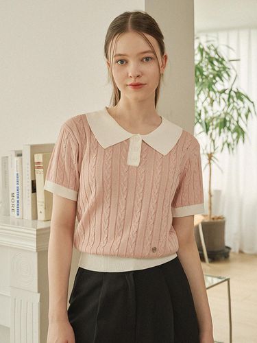 Sweet Tooth Twist Collar Knit Top - MICANE - Modalova