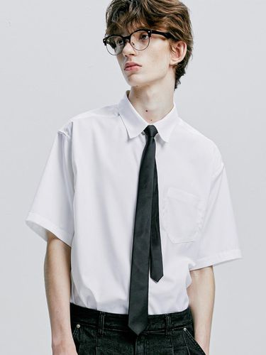 Fine Twill Tip Half Shirt_White - S SY - Modalova