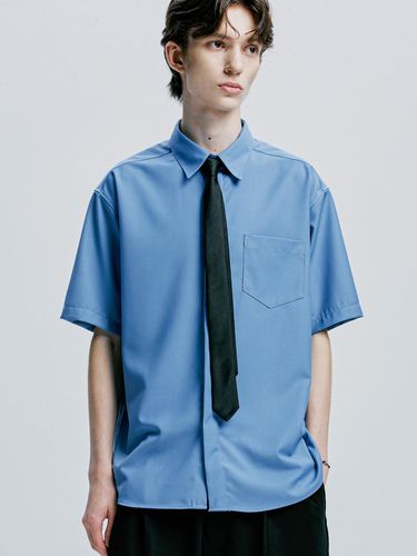 Fine Twill Tip Half Shirt_Sky Blue - S SY - Modalova