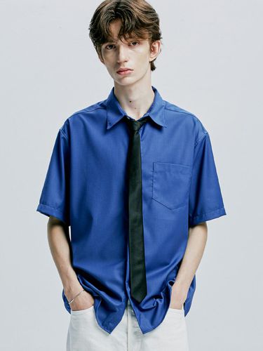 Fine Twill Tip Half Shirt_Blue - S SY - Modalova