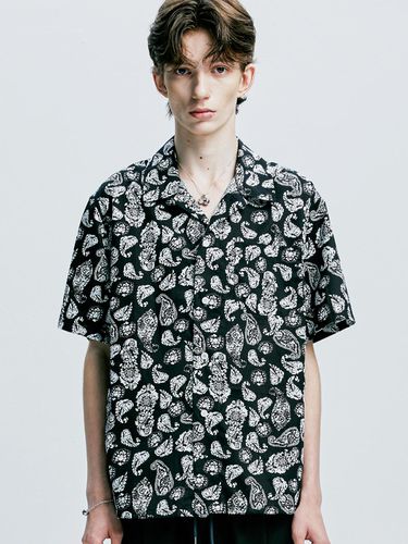 Coconut Hawaiian Paisley Half Shirt_Black - S SY - Modalova