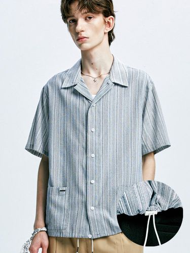 Way Yukata Stripe Open Collar Half Shirt_Grey - S SY - Modalova