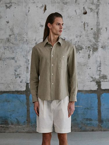 Linen Shirt_Light Khaki - SOLEW - Modalova