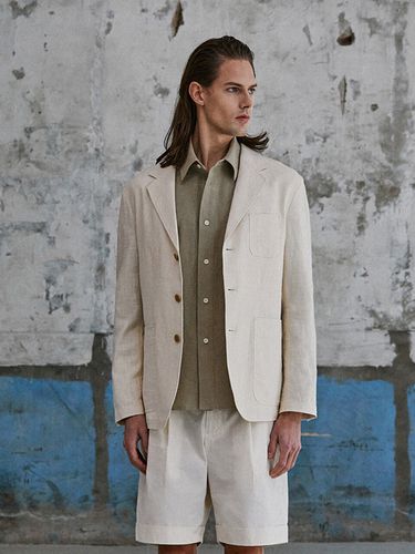 Linen 3 Button Jacket - SOLEW - Modalova