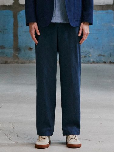 Linen String Pants_Navy - SOLEW - Modalova