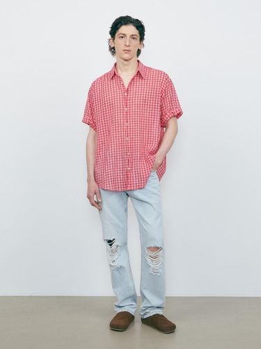 Oversized Plaid Rolled Up Shirt - V2 - Modalova