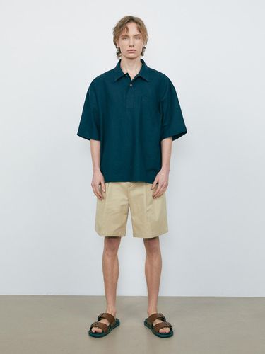 Linen Oversized Polo Short Sleeves Shirt - V2 - Modalova