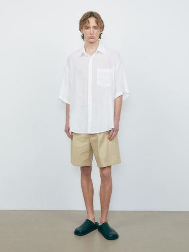 Linen Wrinkle Washed Oversized Shirt - V2 - Modalova