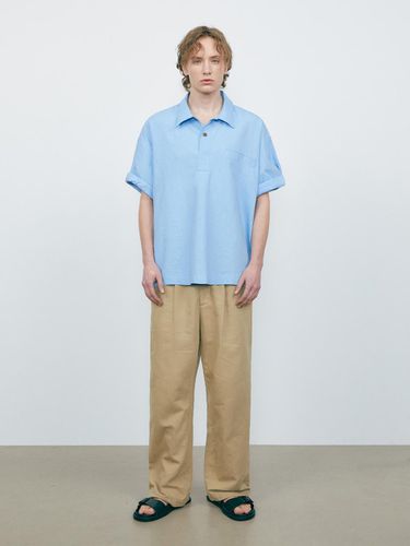 Linen Oversized Polo Short Sleeves Shirt - V2 - Modalova