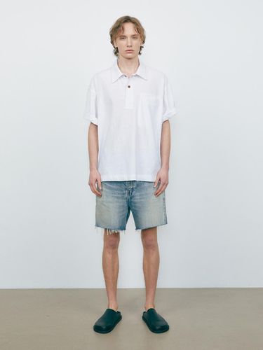 Linen Oversized Polo Short Sleeves Shirt - V2 - Modalova