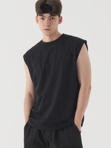 Sports Oversized Sleeveless Top_Black - PIANER - Modalova