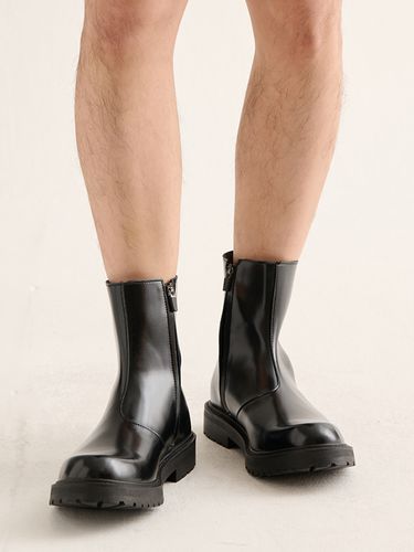 Glossy Modern Commando Rain Zipper Chelsea Boots - Analogmood - Modalova