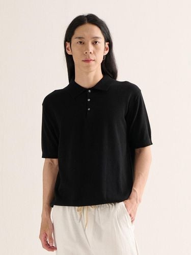 Linen Cooling Polo Shirt_Black - Analogmood - Modalova