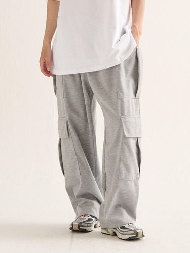 Two Pocket Wide Sweat Cargo Pants_Gray - Analogmood - Modalova