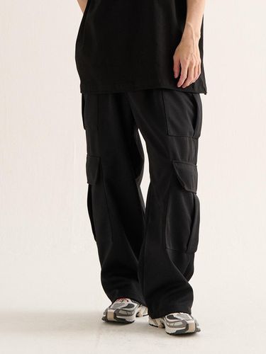 Two Pocket Wide Sweat Cargo Pants_Black - Analogmood - Modalova