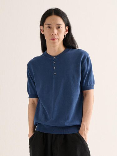 Formal Henley Neck Cooling Short Sleeve Knit Top - Analogmood - Modalova