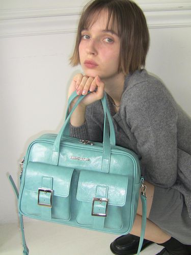 PK Middle Shoulder Bag_Turquoise (Glossy) - FILLINTHEBLANK - Modalova