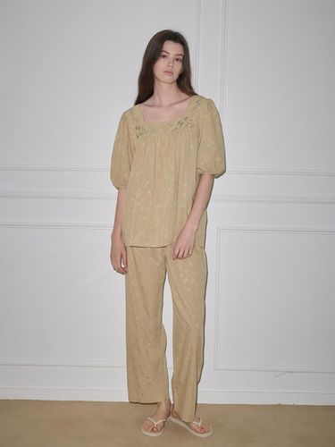 Square Neck Pajamas - Light Green - Melanie Joy - Modalova