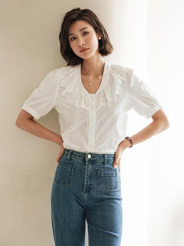 Casual Lapel Punching Blouse - LANGSON - Modalova