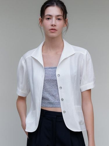 Flat Collar Two Way Blouse_White - ourcomos - Modalova