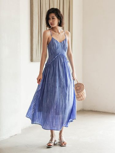 Ruffle Waist Cinched Slip Dress - LANGSON - Modalova