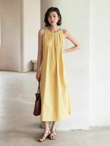 Sleeveless Loose Dress_Yellow - LANGSON - Modalova