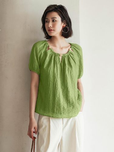 Vintage Loose Top_Green - LANGSON - Modalova