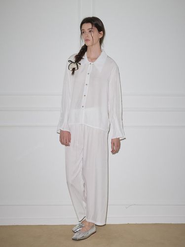 Light Long Shirt Pajamas - White - Melanie Joy - Modalova