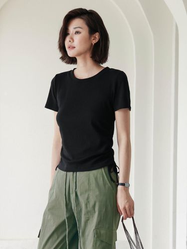 Drawstring Summer Top_Black - LANGSON - Modalova