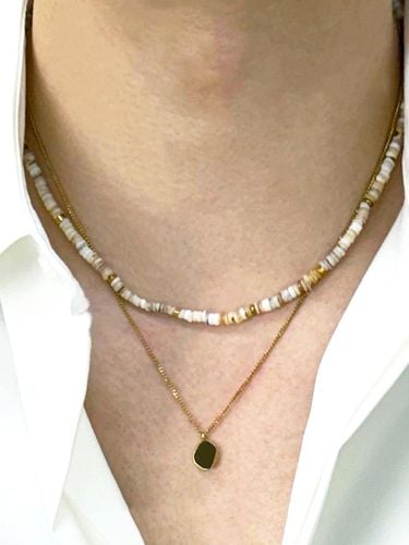 Natural Shell Beads & Pendant Necklace - S SY - Modalova