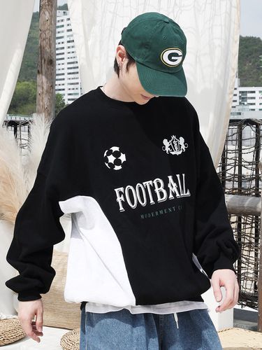 Football Oversized Sweatshirt_Black - Moderment - Modalova