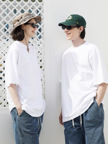 Layered Oversized T-shirt_White - Moderment - Modalova