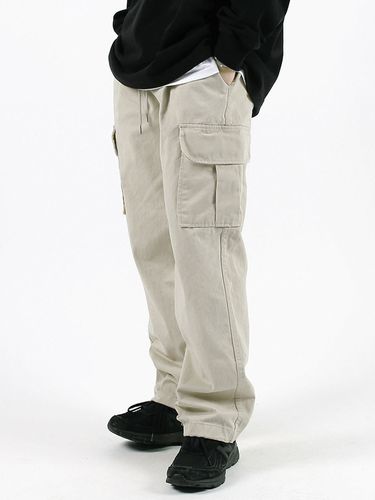 One-tuck Semi-wide String Cargo Pants_Beige - Moderment - Modalova