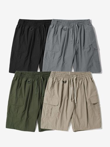 Nylon BDU One-tuck Wide Cargo Half Pants_4colors - Moderment - Modalova